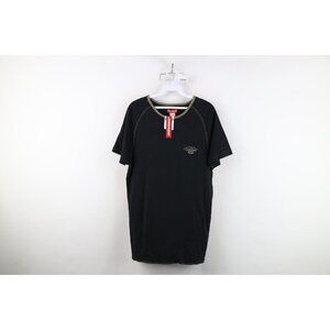 Deadstock Vintage 90s Unionbay Womens XL Spell Out Ribbed Knit T-Shirt Black